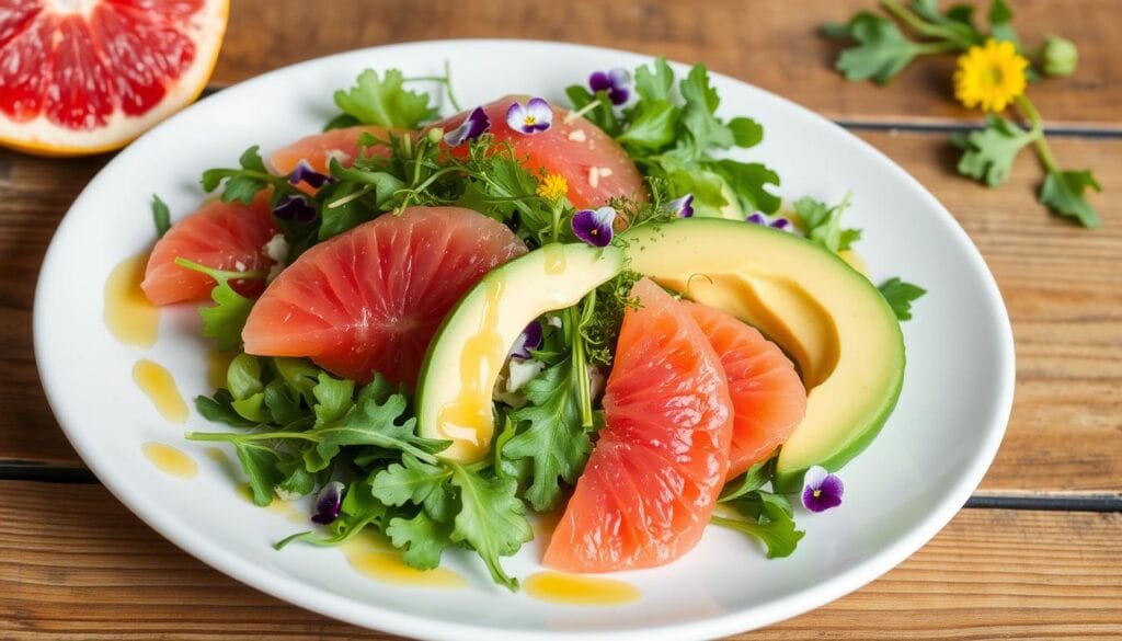 Plated salad Plated salad